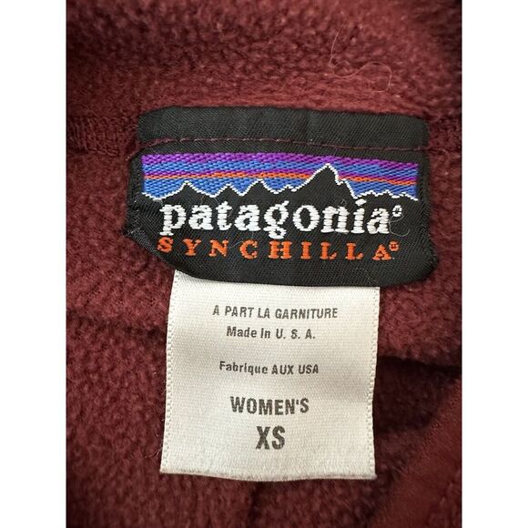Patagonia Jacket Womens‎ XS Pullover Fleece Burgundy Stretch Outdoor Hiking - Picture 3 of 4